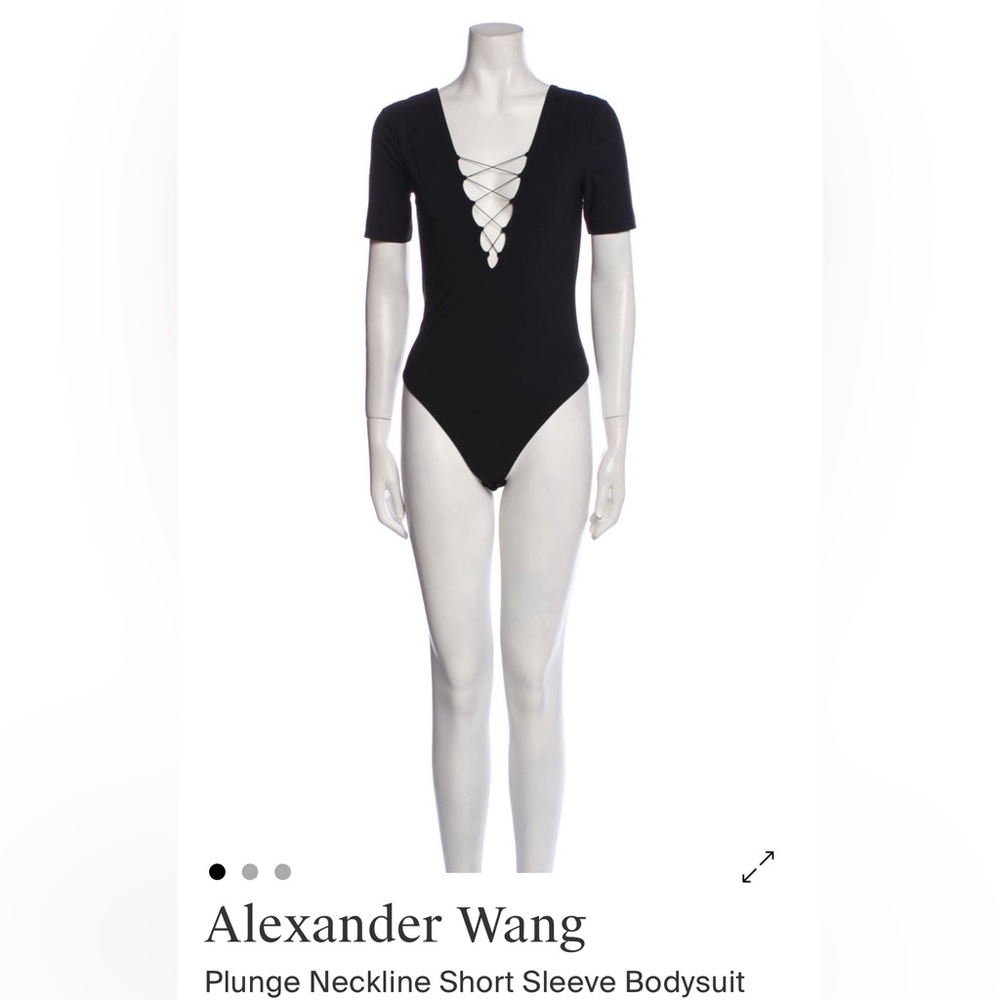 Alexander Wang Black Plunge Bodysuit